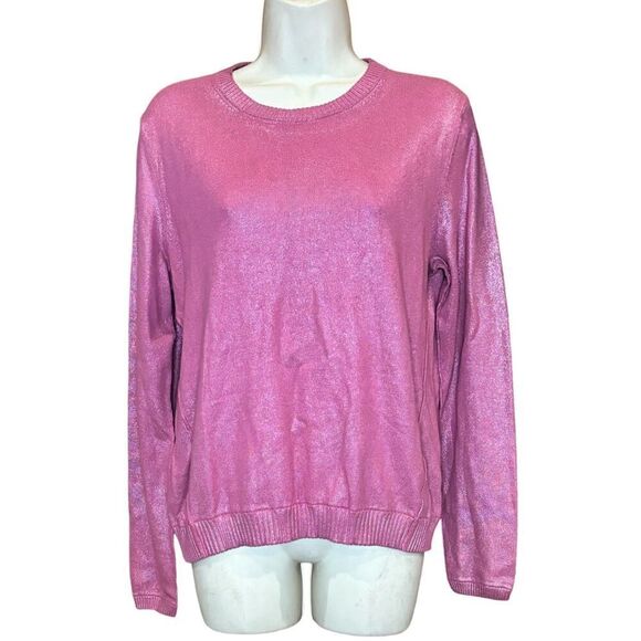ATM ANTHONY THOMAS MELILLO Cashmere Blend Metallic Crewneck Sweater NWOT Size Me - Picture 4 of 8